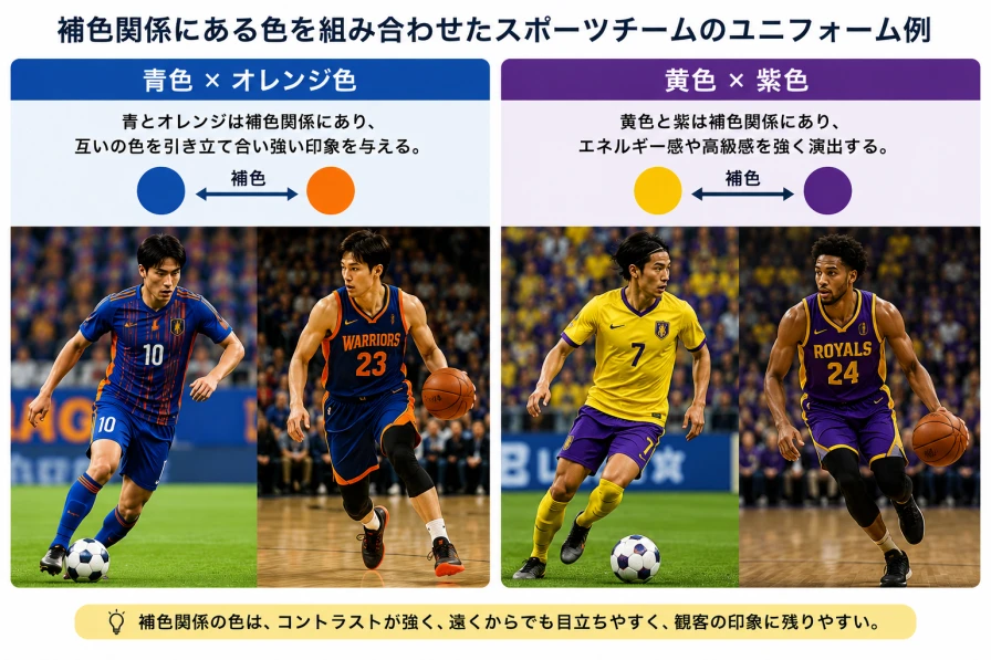 補色を使ったユニフォーム例